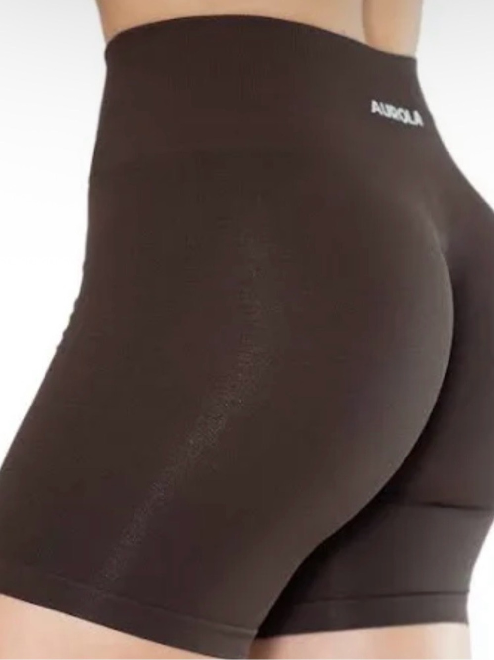 Aurola Women's High-Rise Bike Shorts — Dark Brown